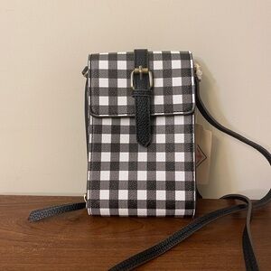 St. John's Bay Black and White Plaid Crossbody Bag
